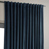 Signature Midnight Blue Doublewide Blackout Velvet Curtain Single Panel, 100"x84"
