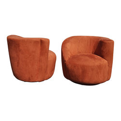Vladimir Kagan Style Swivel Chair Pair - Products