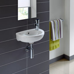 Fidelio 15" Wall-mount ceramic Sink with overflow and one faucet hole - Bathroom Sinks