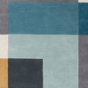 Ometri Aqua Blue Multicolor 100% Wool Rug, 67"x 93"