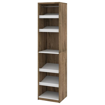 Cielo 20W Closet Organizer in Rustic Brown and White - Engineered Wood