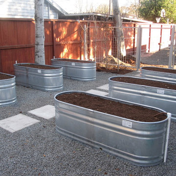 Repurposed industrial materials to create a garden!