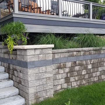 Unilock Ledgestone Step Staircases w/ Oaks Ortana Retaining Walls & Pillars