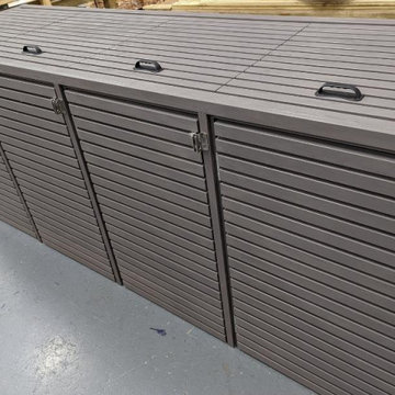 Stained Grey Larch Bin Store