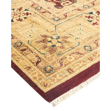 Eclectic, One-of-a-Kind Hand-Knotted Area Rug Red, 7'10"x9'10"