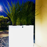 Artkalia - Artkalia Aix Longa LED Planter - Contemporary Square and thin oversize planters with wired LED bulb will be perfect addition in your outdoor living. Ideal to create separate space to a patio or on a roof top. ( Wired planter lamp, Polyethylene body, Indoor/Outdoor light, LED, Shock resistant, Inside space for plant   26.5" X 9".  Designed and Manufactured in Europe, Waterproof IP65, certified: CE, ROHS, FCC)