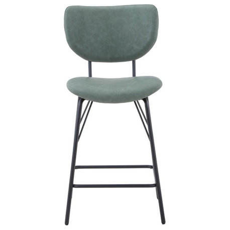 Modern Faux Leather Split-Back Upholstered Counter Height Barstool (Set of 2)