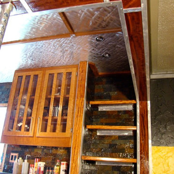 Figured cherry kitchen cabinets