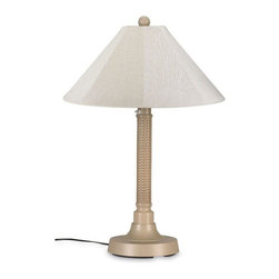 Patio Living Concepts - Patio Living Concepts Bahama Weave 34 in. Mojavi Outdoor Table Lamp with Canvas - Table Lamps