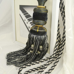 7 Colors QYM31 Polyester Curtain Tassel Tie Backs in Black Color - Window Treatment Accessories