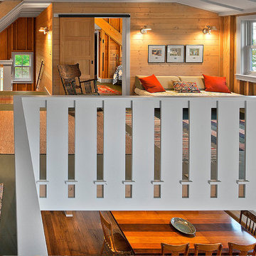 Reclaimed Wood Paneling in Cozy Loft Sleeping Nook