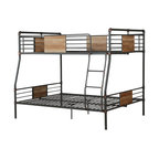 Brantley Full-Over-Queen Metal Bunk Bed, Sandy Black and Silver