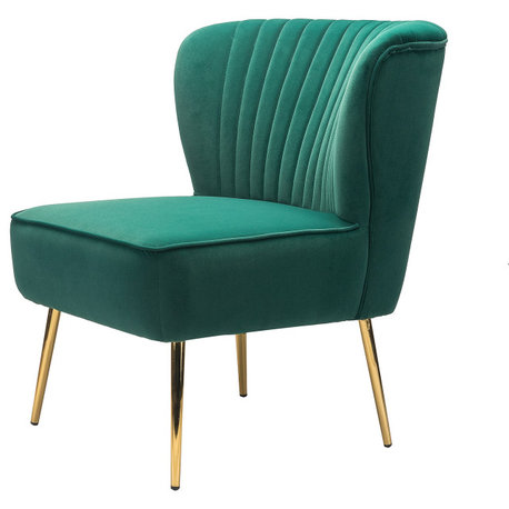 Velvet Accent Dining Chair, Green