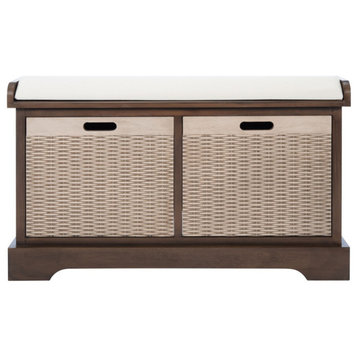 Cybil Two Drawer/Cushion Storage Bench Brown