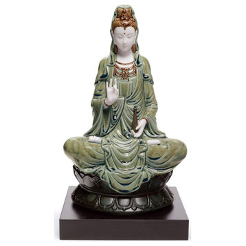Lladro Kwan Yin Green Figurine 01001941