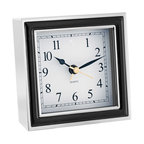 Alarm Clock, Black Enamel and Silver
