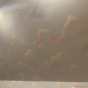 Cloud mural bedroom