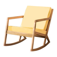 50 Most Por Yellow Outdoor Rocking Chairs For 2018 Houzz Safavieh Vernon Rocking Chair Teak Brown Yellow Outdoor Chairs