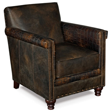 Old Saddle Fudge/Old Saddle Fudge Crocodile Leather Club Chair