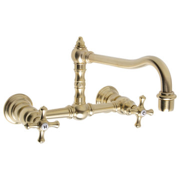 Speakman SB-3242-BRB Proper High Rise Wall Mount Kitchen Faucet, Satin Brass