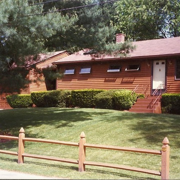 Cedar Post and Rail Fence with Square Rails