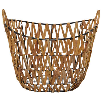 Natural Brown Metal Storage Basket 562595
