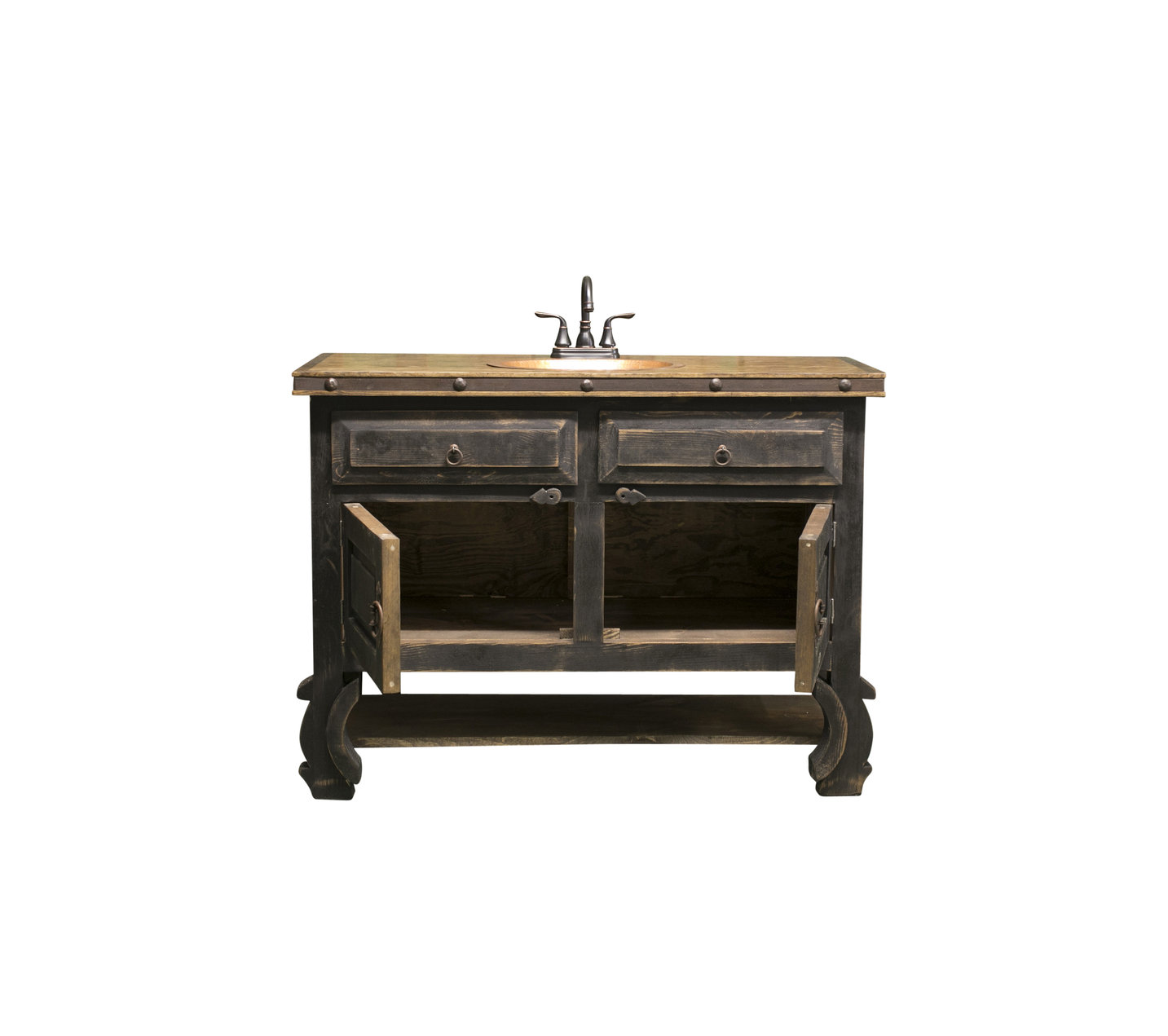 Pioneer Rustic Bathroom Vanity, 48"x22"x36" - Farmhouse - Bathroom ...