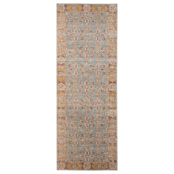 Ethnicia Watton Vintage Teal Area Rug, 2'7"x7'6"