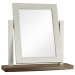 Bentley Designs - Hampstead Soft Grey and Walnut Furniture Vanity Mirror, 54x52 cm - Hampstead Soft Grey & Walnut Vanity Mirror offers elegance and practicality for any home. Soft-grey paint finish contrasts beautifully with warm American Walnut veneer tops, guaranteed to make a beautiful addition to any home.