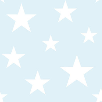 Amira Sky Blue Stars Wallpaper, Swatch