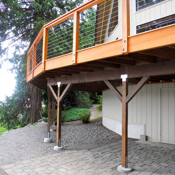 Ipe' deck and cedar cable railing system