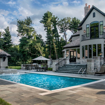 Lake Bluff, IL Swimming Pool, Spa, and Sunshelf with Bubblers