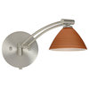Domi 1ww 1 Light Swing Arm or Wall Lamp, Satin Nickel, Cherry Glass