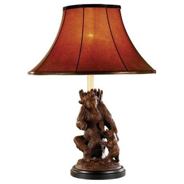 Sculpture Table Lamp Come Here Bears Hand Painted OK Casting Mountain