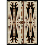 American Dakota - Horse Thieves Rug, Natural, 4'x5', Rectangle - The two central figures in this rug may have just returned from a horse raid.  The inlaid arrows tell part of the story.  This striking rug turns an ordinary room into ?The? room.  Made in America!