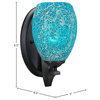 Zilo Wall Sconce, Matte Black, 5" Turquoise Fusion Glass