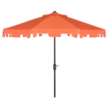 Safavieh Zimmerman Market Outdoor Umbrella With Flap, Orange