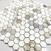 Calacatta Gold Calcutta Marble 1 inch Hexagon Mosaic Tile Polished, 1 sheet