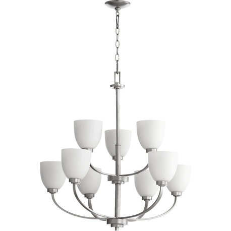 Quorum Reyes 9-Light Chandelier, Classic Nickel