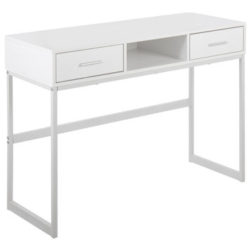 Franklin Console Table, White Metal, White Wood