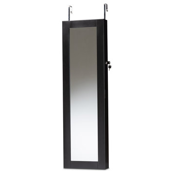 Turner Contemporary Jewelry Armoire With Mirror, Black