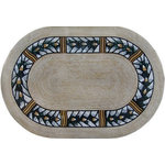 Mozaico - Artistic Oval Floor Mosaic, Tina, 31"x47" - Beautiful artistic design mosaic marble fully hand made from natural stones and hand cut tiles.