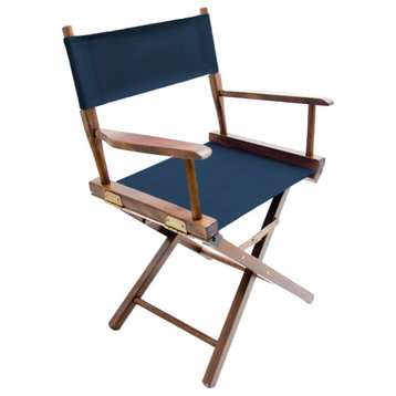 Gold Medal 18" Walnut Commercial Director's Chair, Navy
