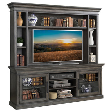 Parker House Sundance 92" Console With Hutch and Back Panel, Smokey Grey