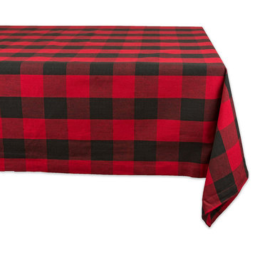 Buffalo Plaid Collection Checked Cotton Tablecloth, Red, 70"x120"