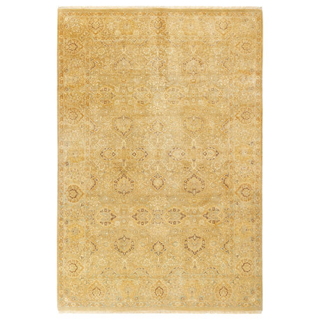 Autumn, One-of-a-Kind Hand-Knotted Area Rug Yellow, 6'2"x9'1"