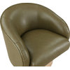 Gibson Black Faux Leather Swivel Accent Chair, Olive