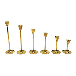 Mid-Century Brass Candle Holders (6) - SOLD - Products