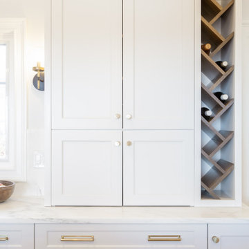 Simsbury Transitional Kitchen with Hickory Island