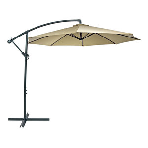 Outdoor Patio Umbrella 10 Aluminum Cantilever Crank And Base Contemporary Outdoor Umbrellas By Onebigoutlet